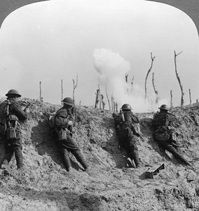 Escena de campo de batalla, Passchendaele, Bélgica, Primera Guerra Mundial, 1914-1918 de Realistic Travels Publishers