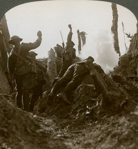Tropas del norte bombardeando una posición de ametralladora alemana, Bosque de Polygon, siglo XX de Realistic Travels Publishers