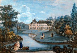 Vista de la fachada y del parque del castillo de Malmaison. Acuarela de Regina Catherine Carrey. Principios del siglo XIX. Malmaison. Musee Du Chateau - Vista de la fachada y del parque del castillo de Malmaison. Acuarela de Regina Catherine Carey. Princip de Regina Catherine Carey