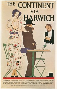 Reginald E. Higgins: El Continente vía Harwich. Gran Bretaña ... (litografía)