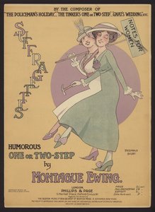 Humor de uno o dos pasos de Montague Ewing, portada de partitura (litografía en color)