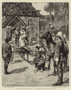 Boda de un oficial en una estación de montaña del Himalaya (litografía)