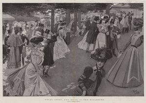 Royal Ascot, la escena en el recinto (litografía)