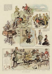 La historia de una travesía de montaña, extraída del diario de la Sra. del "General" Puttie (litografía en color)