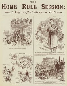 The Home Rule Session, Some "Daily Graphic" Sketches in Parliament (grabado)