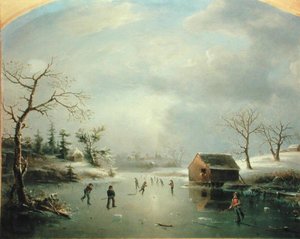 Estanque de patinaje en Morristown, Nueva Jersey