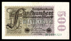 Papiermark de la República de Weimar, era de hiperinflación posterior a la Primera Guerra Mundial (1921-24) de Reichsbankdirektorium Berlin