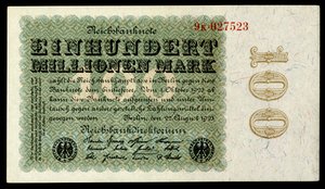 Papiermark de la República de Weimar, era de hiperinflación posterior a la Primera Guerra Mundial de Reichsbankdirektorium Berlin