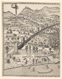 Vista de Florencia (parte izquierda) Fiorenza (título sobre objeto) de Reichsdruckerei