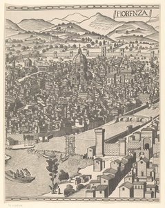 Vista de Florencia (parte media) Fiorenza (título sobre objeto) de Reichsdruckerei