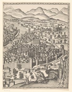 Vista de Florencia (parte derecha) Fiorenza (título sobre objeto) de Reichsdruckerei