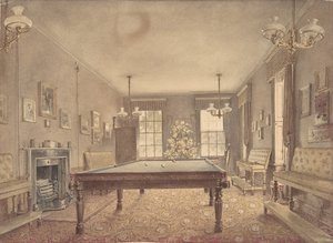 Interior de la sala de billar en Lupton House, Devonshire, diseñado por George, 1838 de Reid Turner