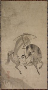 Su Dongpo montando un burro, finales del siglo XVI a principios del siglo XVII de Reietsu