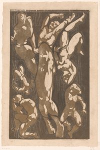 Composición con seis figuras humanas de Reijer Stolk (signed by artist)