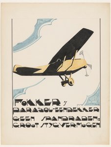 El monoplano parasol de Fokker. Sin cables de tensión: gran potencia de estigmatización (título original del objeto)