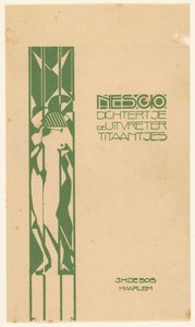 Diseño de encuadernación para: Nescio, Dichtertje, de uitvreter en titanjes, 1918 de Reijer Stolk