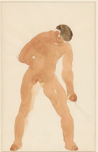 Hombre desnudo de pie