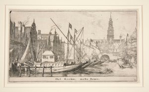 Het Rockin, mette Beurs (La Rokin, con la bolsa) de Reinier Nooms