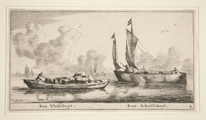 Dos barcos (A Vlotschuyt, A Schietschuyt) de Reinier Nooms