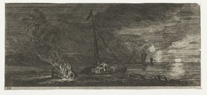 paisaje marino de noche Varios Embarquements et autre Faicts (título de la serie) Varias embarcaciones y similares (título de la serie) de Reinier Nooms
