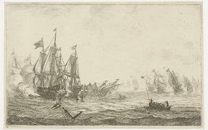 batalla naval New Ship Batalien (título de la serie) de Reinier Nooms