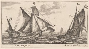 Un Boeier y un Galliot de Reinier Nooms, called Zeeman