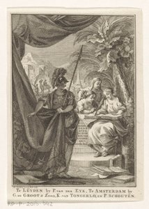 Alegoría del Imperio Árabe Historia contemporánea de los árabes, tercera parte (título sobre objeto) Página de título para: S.n., Hedendagche historie o La continuación de la Historia general, 1764