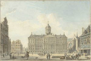 Ámsterdam, Plaza Dam con el Ayuntamiento y el Waag de Reinier Vinkeles (I)