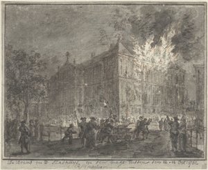 Incendio en el Ayuntamiento de Amsterdam, 1762 de Reinier Vinkeles (I)