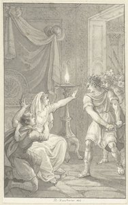 Caracalla mata a su hermano Geta en el dormitorio de su madre de Reinier Vinkeles (I)