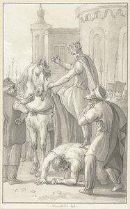 Emperador Valeriano cautivo del rey persa Sapor de Reinier Vinkeles (I)