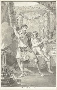 Lucius Aemilius Sejanus redt het leven van Tiberius de Reinier Vinkeles (I)