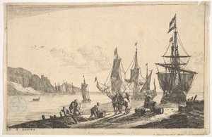 Bahía con embarcaciones de vela, siglo XVII de Reinier Zeeman