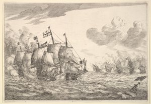Batalla naval, siglo XVII de Reinier Zeeman