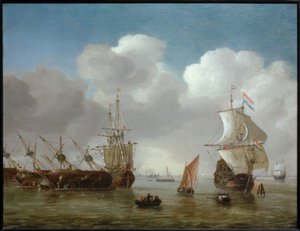Escena portuaria holandesa