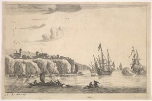 Puerto con Pueblo en un Acantilado, siglo XVII de Reinier Zeeman