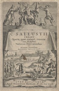 Un emperador y la justicia en el carro triunfal Página de título para: A. Thysius jr., Opera, quæ extant, omnia, 1649 de Reinier van Persijn