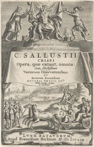 Un emperador y la justicia en el carro triunfal Página de título para: A. Thysius jr., Opera, quæ extant, omnia, 1659 de Reinier van Persijn