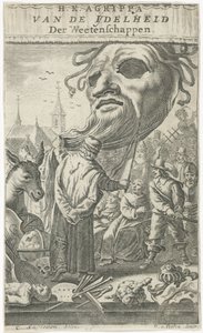 Caricatura sobre las artes Página de título para: J. Oudaen, Agrippa, From the Vanity of Sciences, 1661