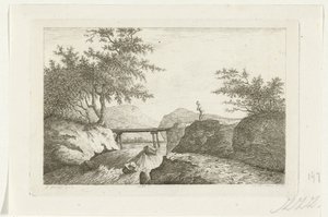 Puente en una cascada de Reinierus Albertus Ludovicus baron van Isendoorn à Blois