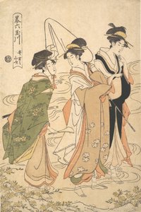 Rosas de montaña de Ide Ide no Yamabuki, de la serie Una parodia de los seis ríos de joyas, ca. 1795 de Rekisentei Eiri
