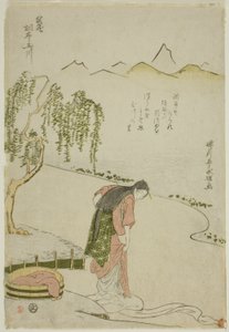 El río de joyas Chofu en la provincia de Musashi (Musashi Chofu no Tamagawa), de una serie sin título de Seis ríos de joyas