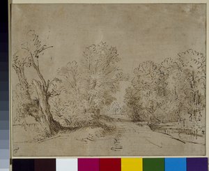 Un camino arbolado, c.1650 de Rembrandt Harmensz. van Rijn