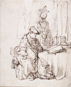 Un actor en su camerino de Rembrandt Harmensz. van Rijn