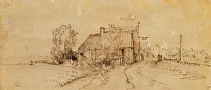 Una posada junto a un camino de Rembrandt van Rijn