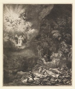 Anunciación a los pastores, 1634 de Rembrandt van Rijn