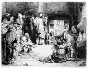 Cristo predicando, c.1652 de Rembrandt van Rijn