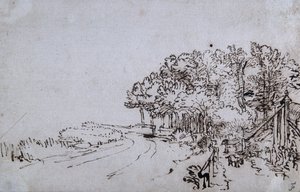 Bosque en la cabecera del Amsteldijk cerca de Trompenburg, c.1649 de Rembrandt Harmensz. van Rijn