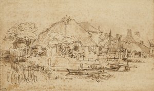 Cabaña junto a un canal, c.1650?-53 de Rembrandt van Rijn