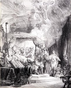 Muerte de la Virgen de Rembrandt Harmensz. van Rijn